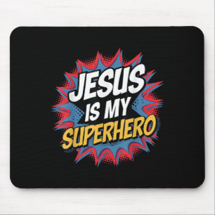 Mousepad Jesus é o meu super-herói, garoto cristão, meu fil