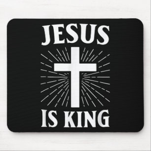 Mousepad Jesus é o rei Christian Faith Cross