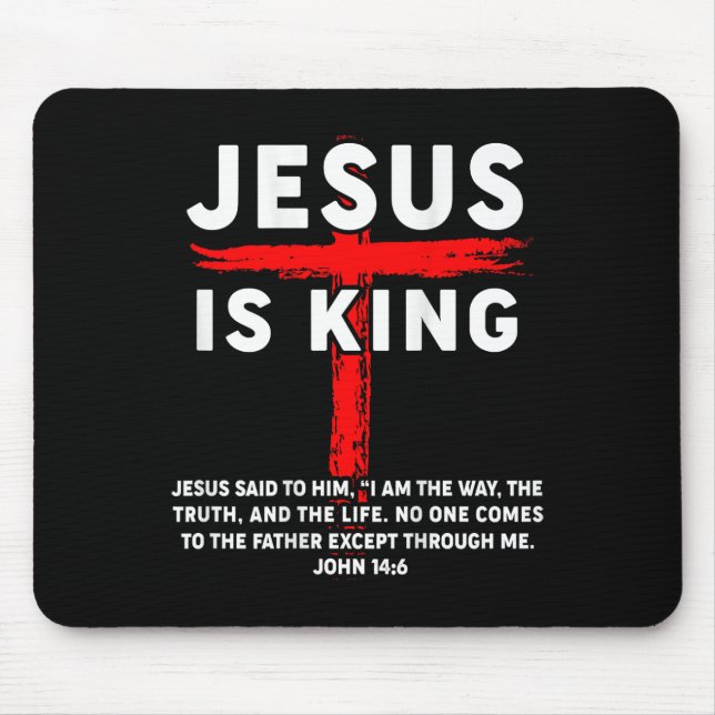 Mousepad Jesus é o Rei Homens Mulheres Cristo (Frente)