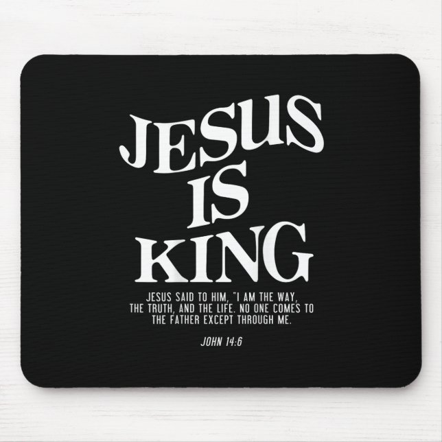 Mousepad Jesus é o rei John Bíblia verso religioso cristão (Frente)