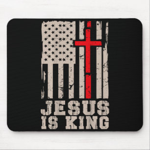 Mousepad Jesus É Rei Cristo Senhor Patriótico Cristão Amer