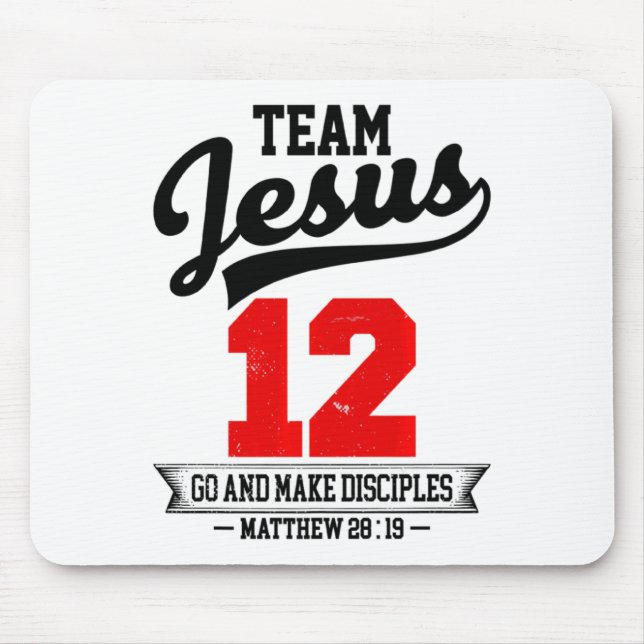 Mousepad Jesus E Time De Beisebol Jesus Cristão Mateus 28 (Frente)