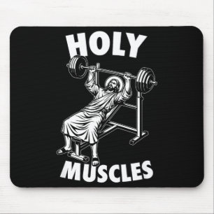 Mousepad Jesus engraçado músculos sagrados supino academia 