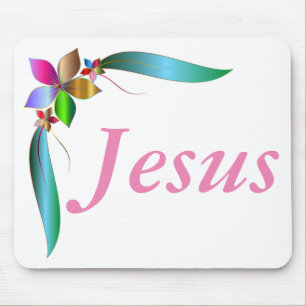 MOUSEPAD JESUS FLOWER RIBBON