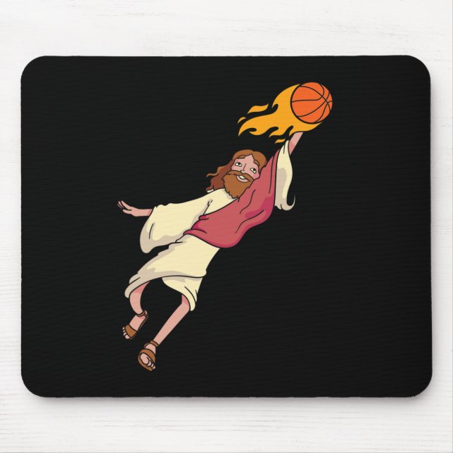 Mousepad Jesus Jogando Basquete (Frente)