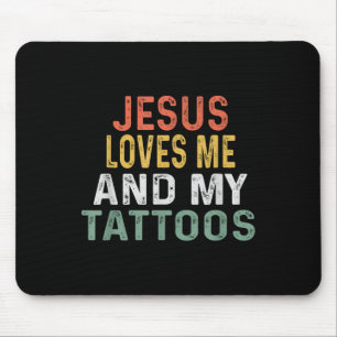 Mousepad Jesus Me Ama E Minha Tatuagem Retro Tatuagem