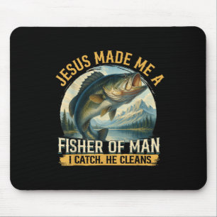 Mousepad Jesus Me Fez Um Fisher De Homens Vintage Christian