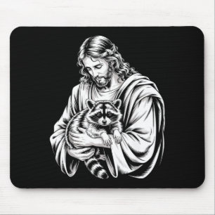 Mousepad Jesus Panda Lixo Guaxinim Guaxinim Animal Destruíd