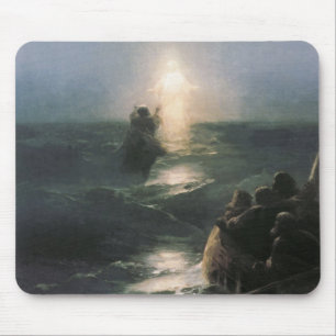 Mousepad Jesus que anda na água, pintura de Ivan Aivazovsky