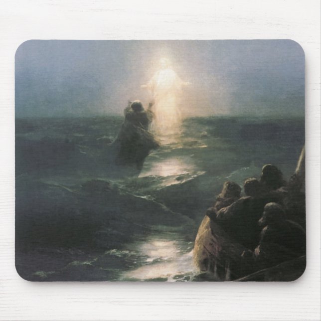 Mousepad Jesus que anda na água, pintura de Ivan Aivazovsky (Frente)