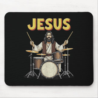 Mousepad Jesus Rocks Música Encantada Christian Drummer Des