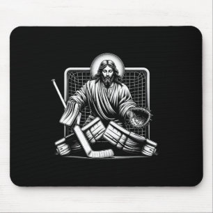 Mousepad Jesus Salva Goleiro de Hóquei Cristiano