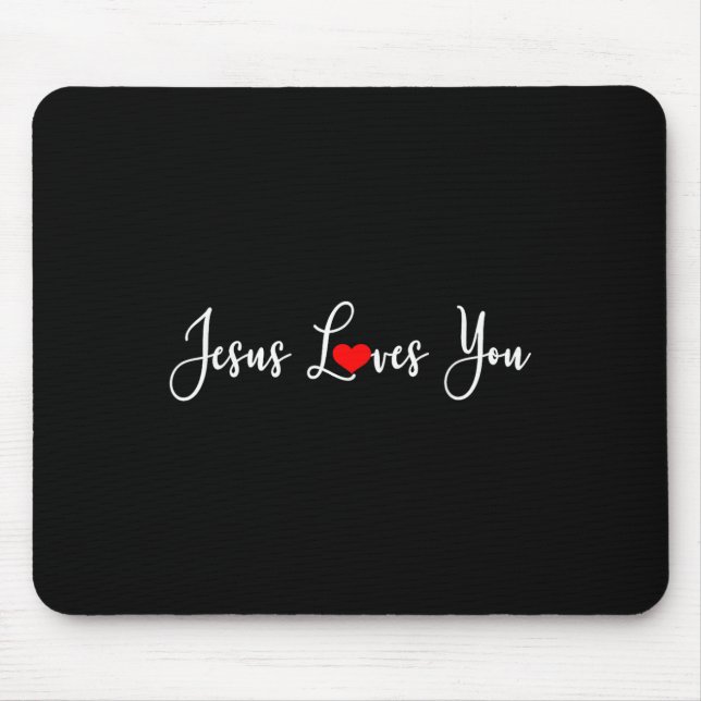 Mousepad Jesus Te Ama Engraçado Cristo Religioso Cristão (Frente)