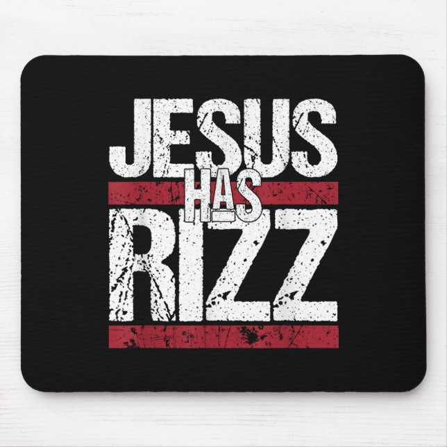 Mousepad Jesus Tem Rizz Simples Fé Cristã Crença Deus (Frente)