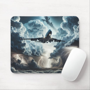 Mousepad Jet Voando por uma tempestade
