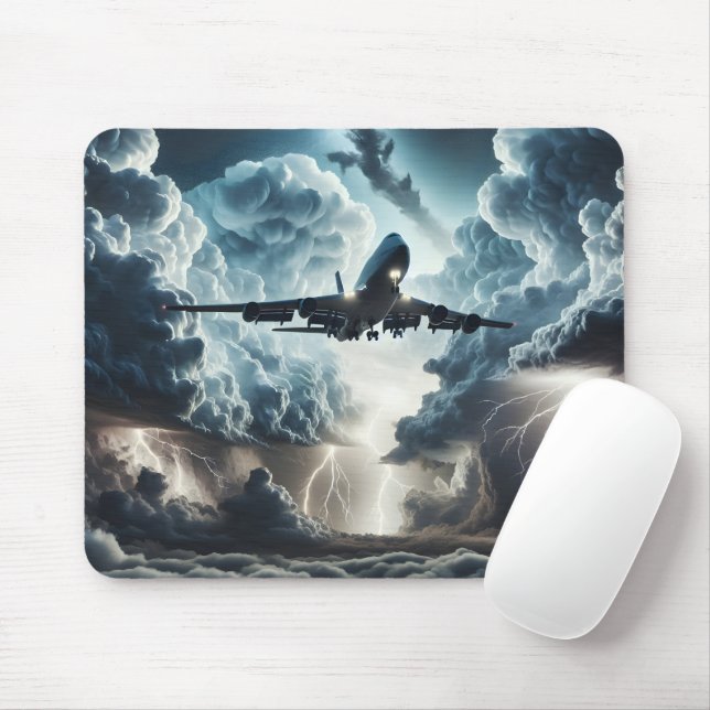 Mousepad Jet Voando por uma tempestade (Com mouse)