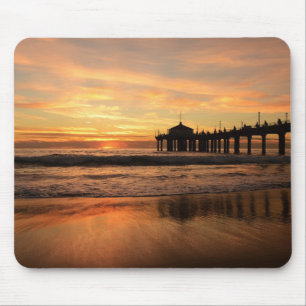 Mousepad Jetty Over Ocean Beach Sunset