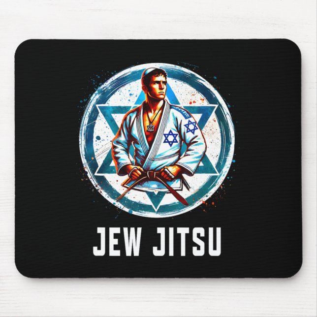Mousepad Jew Jitsu Karate Funny Hanukkah Jiu Jitsu Martial (Frente)