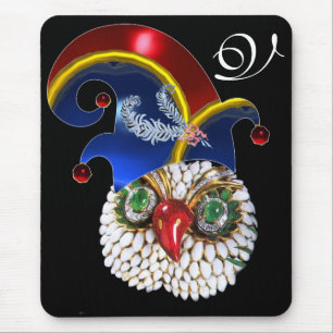 MOUSEPAD JEWEL OWL, ELF HAT COM PENAS DIAMOND MONOGRAM