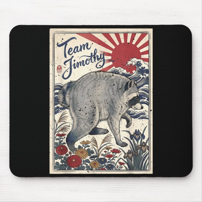 Mousepad Jimothy Guaxinim Panda Diversão Equipe Jimothy Gua (Frente)