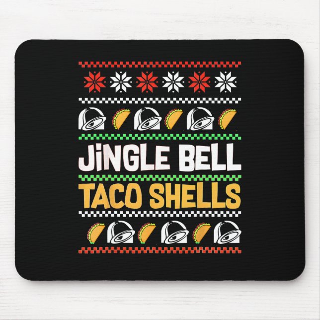Mousepad Jingle Bells Taco Conchas Engraçadas Xmas Feias (Frente)