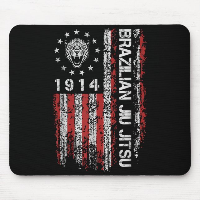 Mousepad Jiu Jitsu Brasileiro 1914 BJJ Cabeça de Jaguar Ame (Frente)