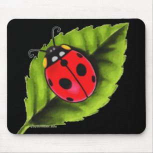 Mousepad Joaninha em uma folha