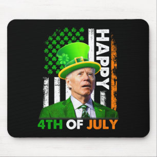 Mousepad Joe Biden engraçado Dia de São Patrício Feliz 4 de