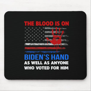 Mousepad Joe Biden Tem Sangue Em Suas Mãos Anti-Biden Traga