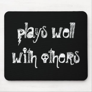 Mousepad Joga Bem Com Outros Skulls - Pad Preto De Mouse