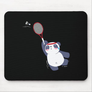 Mousepad Jogador de Badminton do Panda Bear Solteiros dupli
