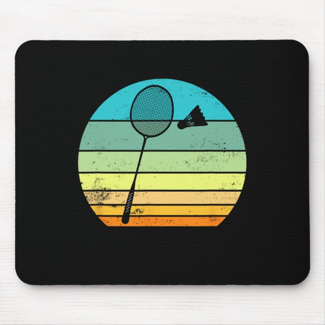 Mousepad Jogador de Badminton do Shuttle Vintage (Frente)