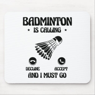 Mousepad Jogador de Badminton Engraçado Amor Shuttle Design