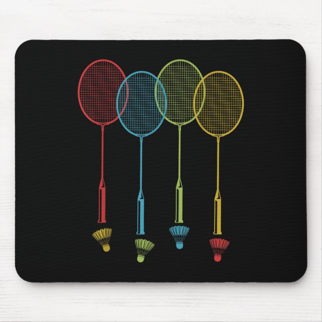 Mousepad Jogador de Badminton Equipe Treinador de Shuttle P (Frente)