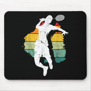 Mousepad Jogador de Badminton Retro Equipe de Badminton Rem