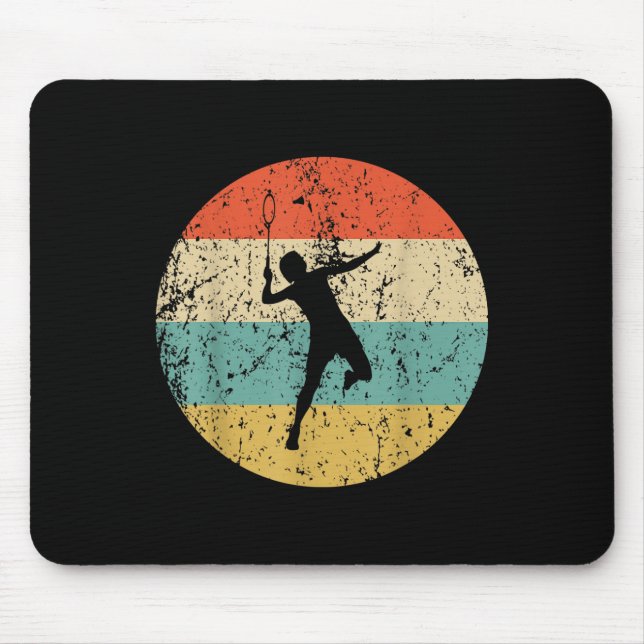 Mousepad Jogador de Badminton Vintage Retro (Frente)