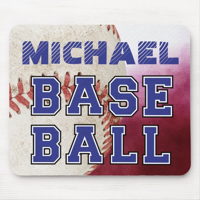 Mousepad Jogador de baseball russo moderno e personalizado (Frente)