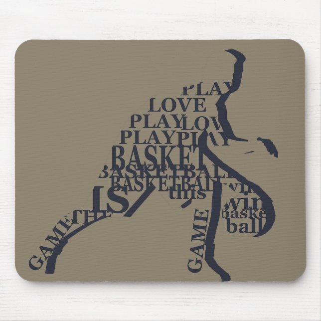 Mousepad jogador de basquete dribblando com texto de corpo  (Frente)