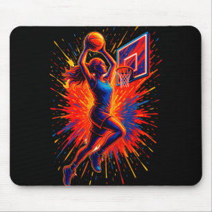 Mousepad Jogador de Basquete Engraçado Tie Dye Equipe Espor