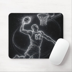 Mousepad Jogador de Basquete Neon Número 67