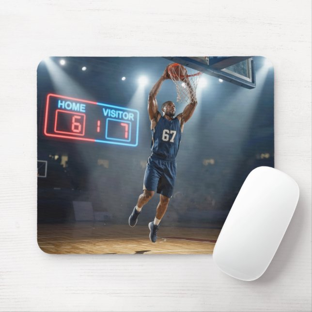 Mousepad Jogador de Basquete Número 67 Arremesso (Com mouse)
