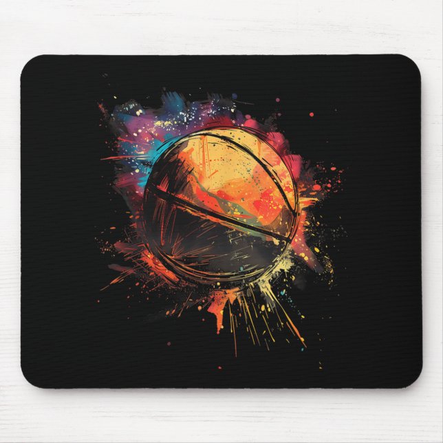 Mousepad Jogador de Basquetebol com Aquarela (Frente)