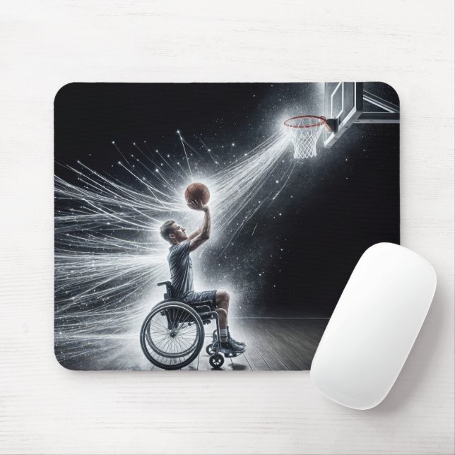 Mousepad Jogador de basquetebol Neon Wheeladeira (Com mouse)