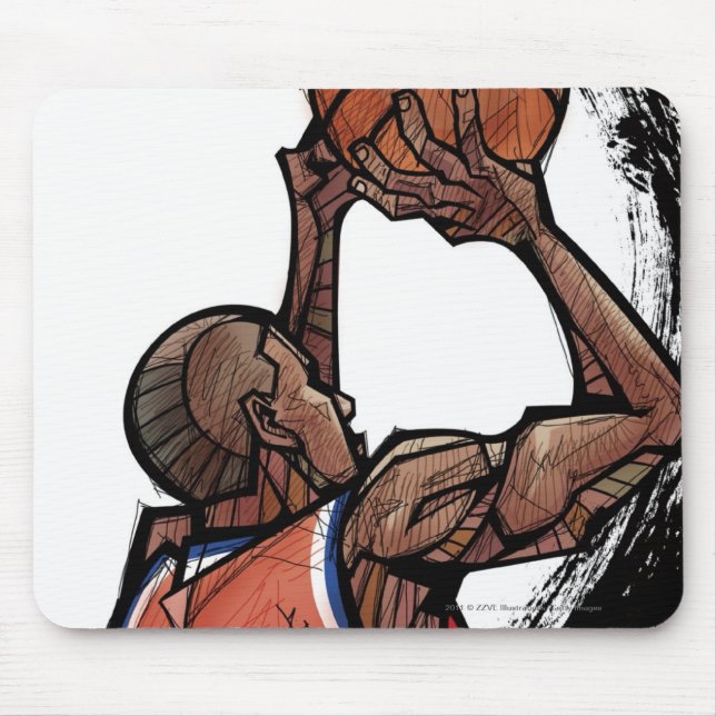 Mousepad Jogador de basquetebol que guardara a bola (Frente)