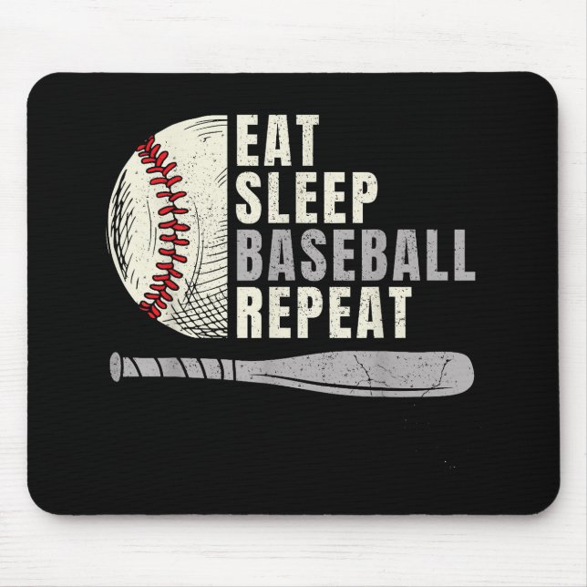 Mousepad Jogador de beisebol Engraçado Reproduza Repetições (Frente)