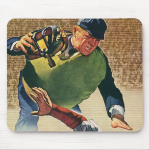 Mousepad Jogador de beisebol esportivo vintage, o árbitro