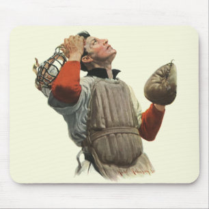 Mousepad Jogador De Beisebol Esportivo Vintage, Pesquisador