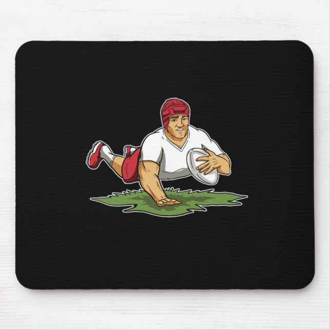 Mousepad Jogador De Bola De Rugby Para Ventiladores Rugby (Frente)