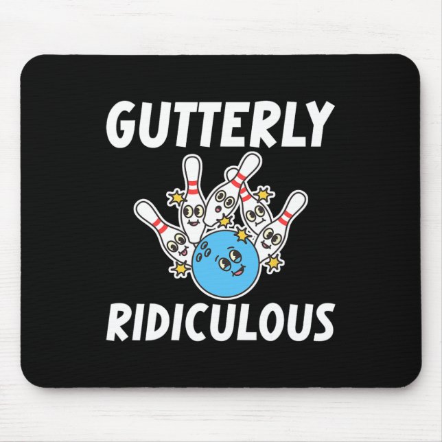 Mousepad Jogador de boliche engraçado totalmente ridículo (Frente)
