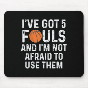 Mousepad Jogador de Bysketbyll Divertido Hoops 5 Fouls